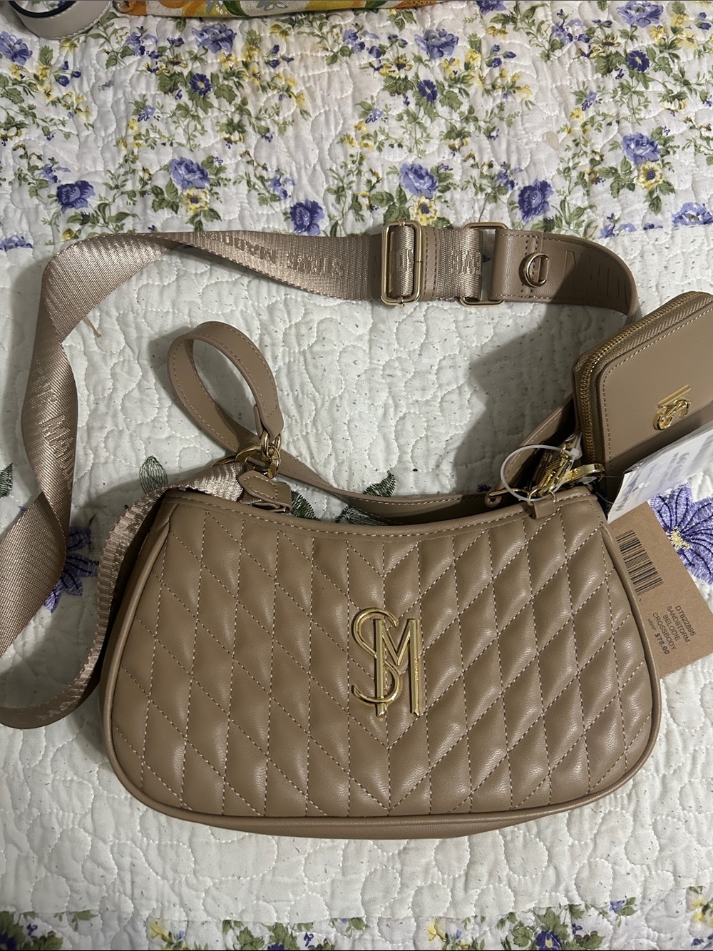 Steven madden Quilted Shoulder Bag in Taupe